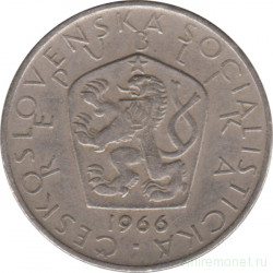 Монета. Чехословакия. 5 крон 1966 год.