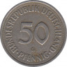 Монета. ФРГ. 50 пфеннигов 1984 год. Монетный двор - Карлсруэ (G). рев.
