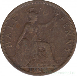Монета. Великобритания. 1/2 пенни 1925 год.