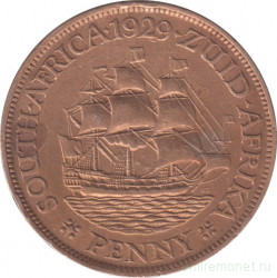 Монета. Южно-Африканская республика (ЮАР). 1 пенни 1929 год.